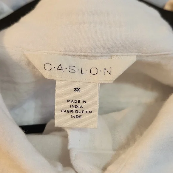 C*A*S*L*O*N Button Up Shirt White Size 3x - Picture 5 of 11
